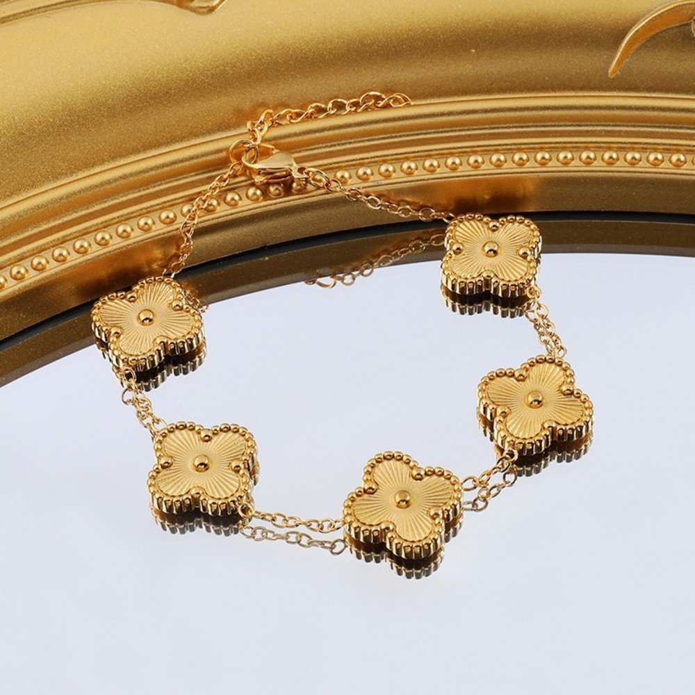 24K Gold Floral Bracelet*Vintage Jewelry - Picture 5 of 6
